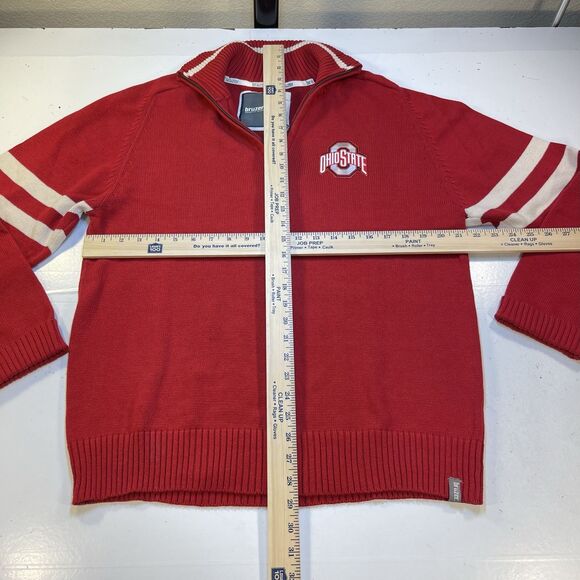 OHIO STATE COLLEGE FOOTBALL BUCKEYES PULLOVER 1/4 ZIP BRUZER SWEATER Mens L - Picture 4 of 5
